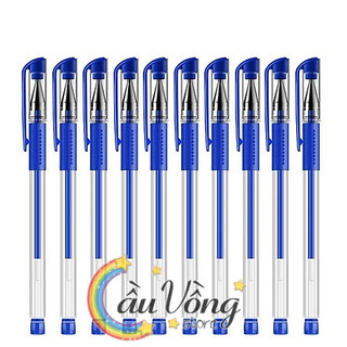Combo 30 Bút Bi Nước, Bút Viết Học Sinh, Văn Phòng Mực Đều, Nét Chữ Đẹp Ngòi 0.5mm Mực Xanh