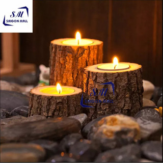 Đế nến gỗ nhiều size có tặng kèm nến bao gồm đế gỗ đựng nến và nến / phụ kiện gỗ decor