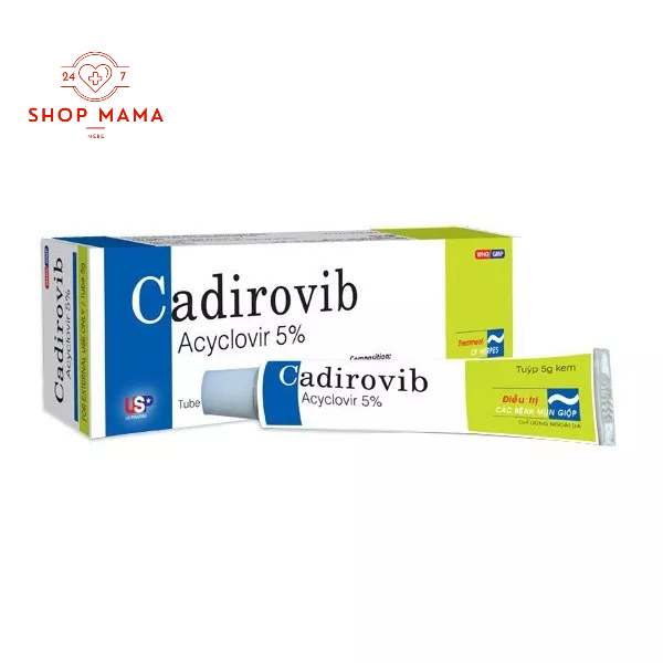 Kem bôi da CADIROVIB Acyclovir 5% tuýp 5g
