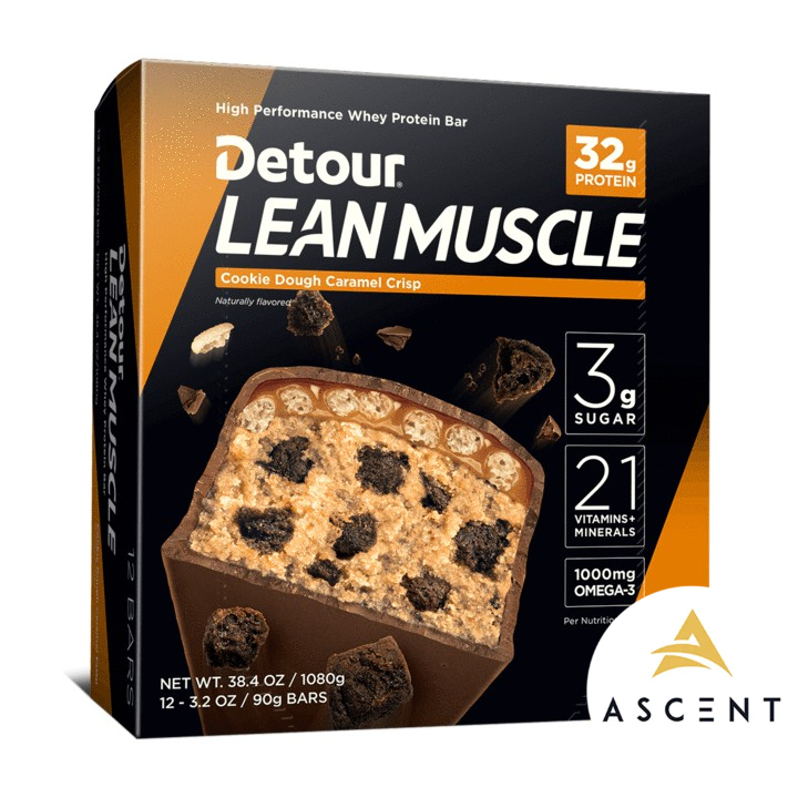 Protein Bar Detour Lean Muscle : 32g Protein, 21 Vitamin,1000mg Omega-3 - Chính hãng USA