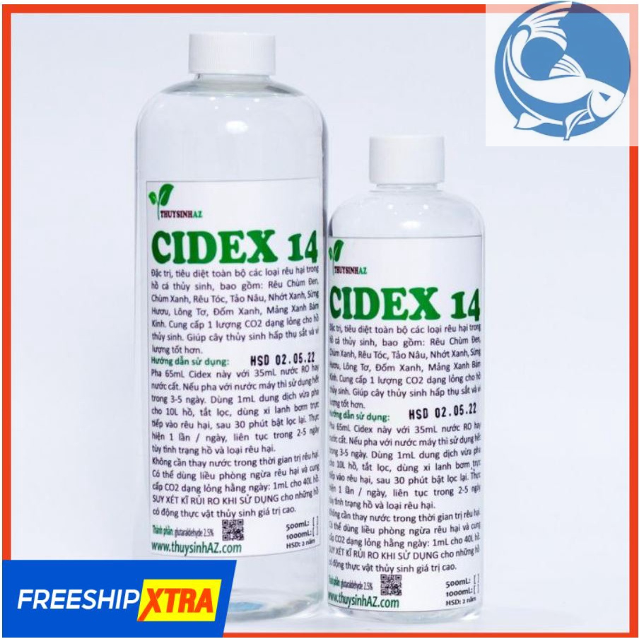Dung Dịch Phòng Trị Rêu Hại Cidex 14 Nguyên Chất - Glutaraldehyde 2.6% 500ml