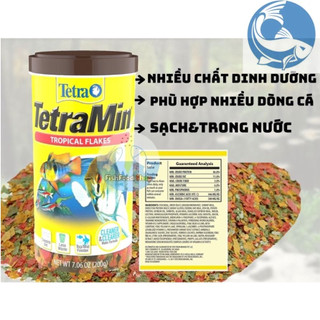 Thức ăn cá cảnh Tetra Min - Cám cá cao cấp dạng lá ít dơ nước giàu vitamin và protein