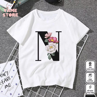 [Free Ship - Hàng Loại Đẹp] Áo Thun Trắng In Chữ Cái Tiếng Anh Sáng Tạo Thời Trang Emmys_Mannequin
