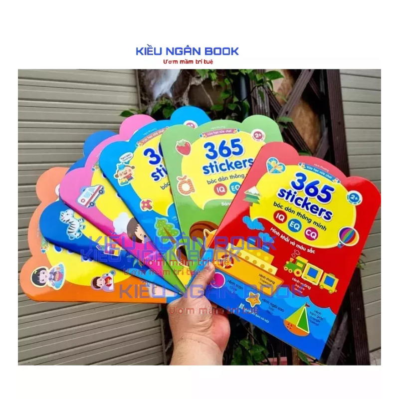 Sách dán hình cho bé  – Bộ 6 cuốn 365 stickers bóc dán thông minh khám phá thế giới song ngữ Việt Anh