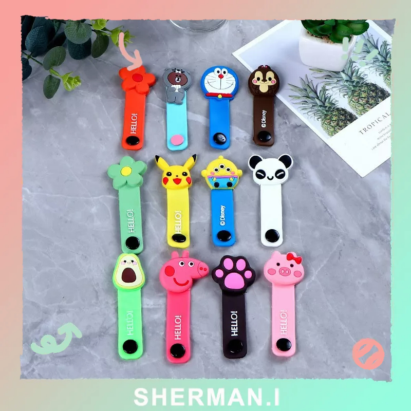 Dây kẹp thu gọn tai nghe cáp sạc điện thoại laptop hình thú dễ thương-SN