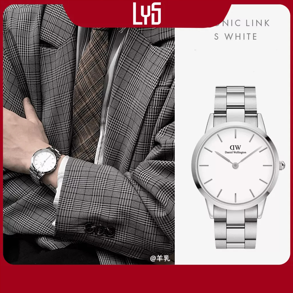 Đồng hồ DW mặt tròn Iconic Link Silver dây kim loại Fullbox, túi xách