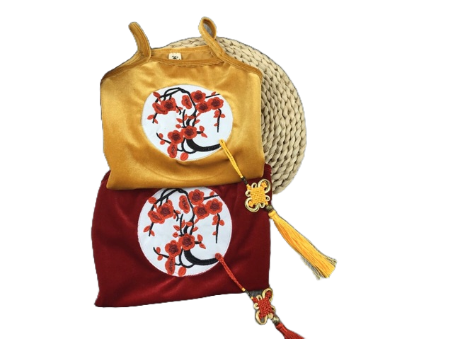 Váy nhung bé gái, váy sườn xám Trung hoa dễ thương, chất nhung đẹp