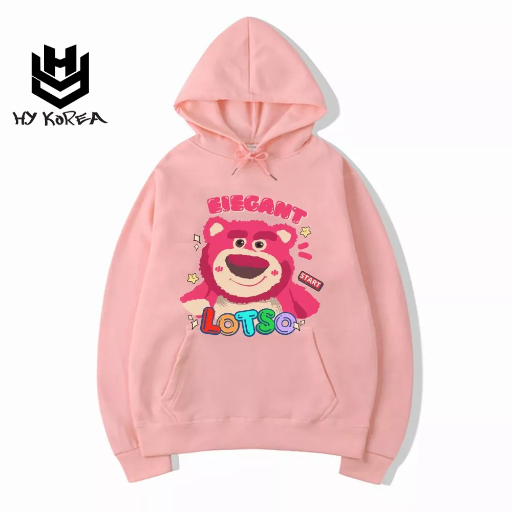 Áo hoodie nữ Gấu dâu 1094 HY KOREA Vải Nỉ Bông