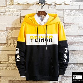 Áo Hoodie Nỉ Nam Nữ Mũ Trùm Đầu Họa Tiết Chữ PRINCE Phối Màu Sành Điệu Zenkonam MEN TOP 174 (Vàng)