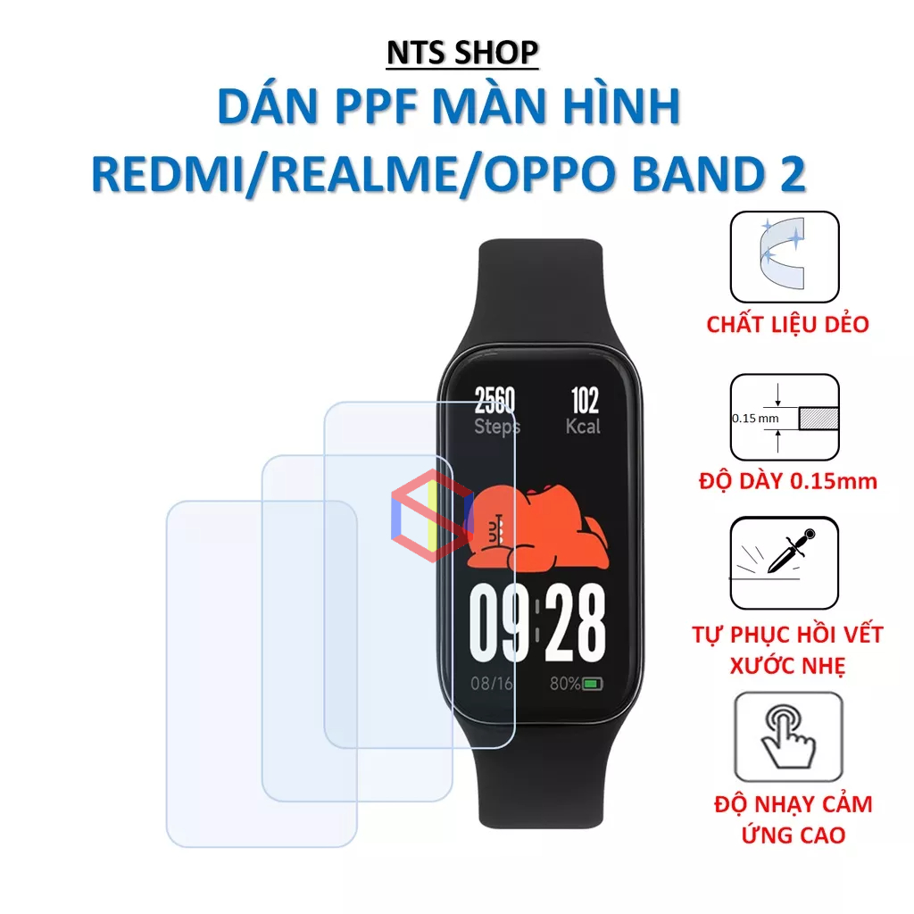 Dán PPF mặt trước (màn hình) Redmi Band 2/ realme band 2/ oppo band 2