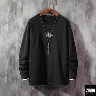Áo thun nam dài tay thời trang basic in họa tiết 3 con cá tinh tế zenkonam men top 202c b