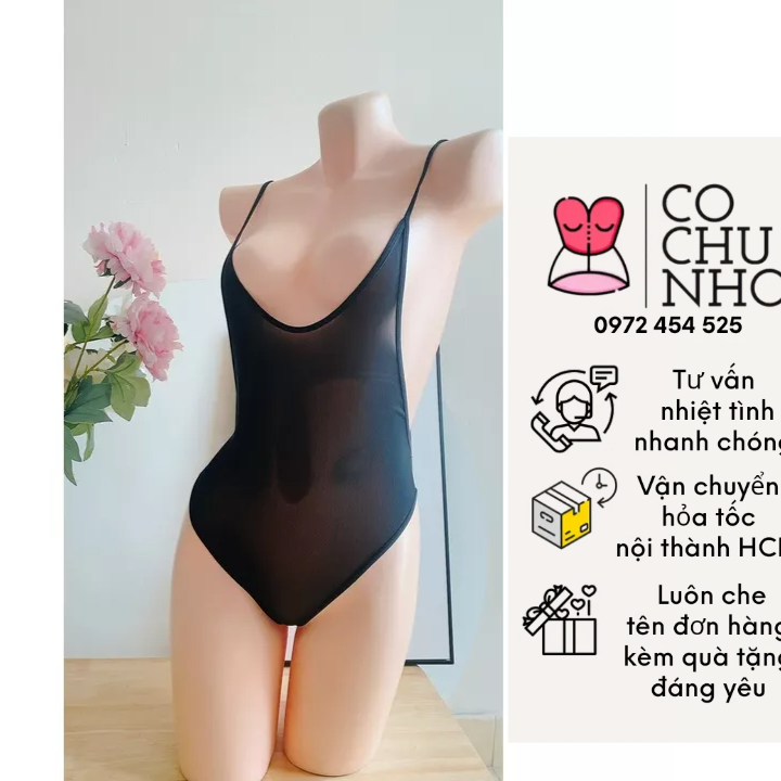 [COCHUNHOQUAN11] LL 895 jumpsuit xuyên thấu sexy quyến rũ  - Đồ ngủ sexy FREE SHIP Bodysuit trơn 2 dây hở lưng quyến rũ | BigBuy360 - bigbuy360.vn