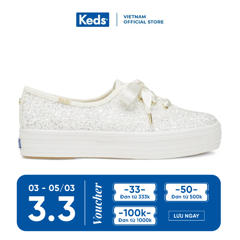 Giày Keds Nữ - Triple Kate Spade Cream - KD057805