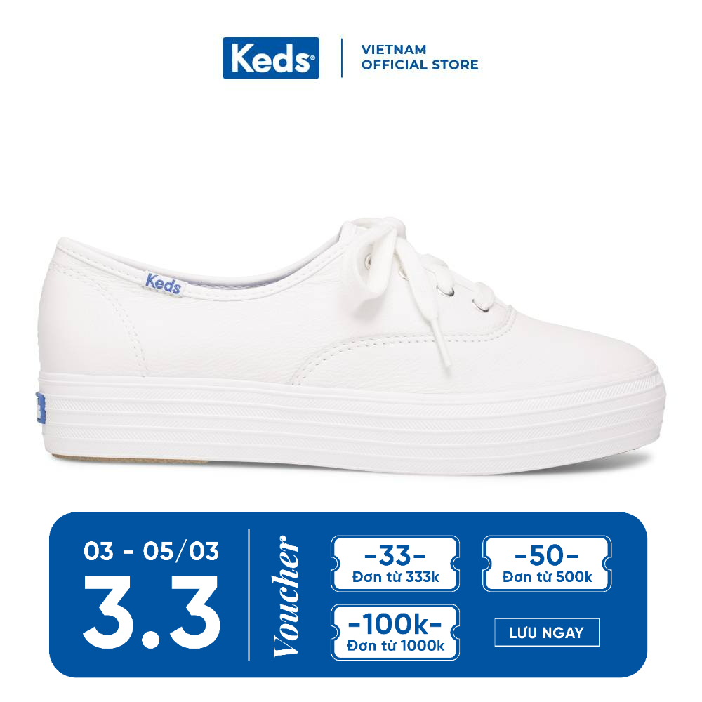 Giày Keds Nữ - Triple Leather White - KD055748
