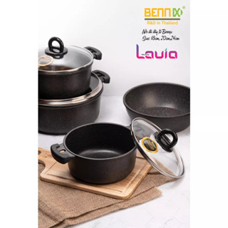 Nồi vân đá bộ nồi bếp từ chống dính, bộ nấu bếp từ vân đá Bộ nồi dùng cho bếp từchảo bếp gas, nồi chảo bếp gas Bennix Te