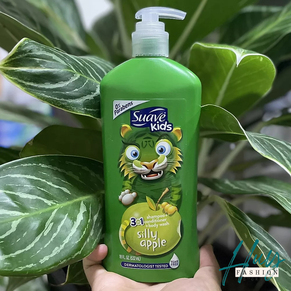 Sữa Tắm Gội Xả Cho Bé SUAVE KIDS 3 IN 1 Hương Táo/ Dưa Hấu 532ml/1.18L | Dầu tắm gội suave kid 2in1 hương dâu 532ml
