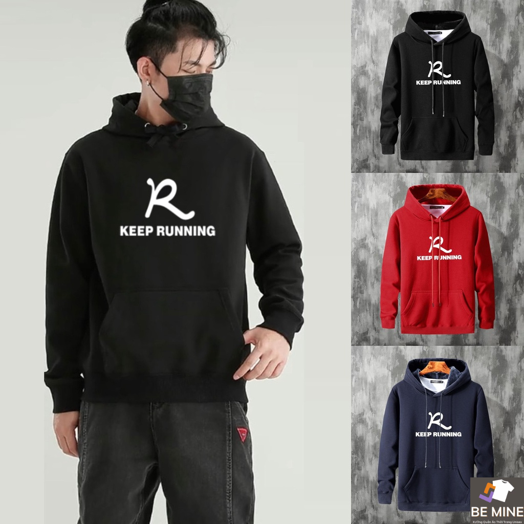 Áo Hoodie Nón Chui Trùm Đầu Nữ Nam Unisex Chất Vải Nỉ Poly Chữ R WAH057