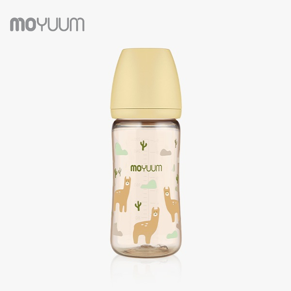 Bình sữa MOYUUM nhựa PPSU 270ml núm 2-5m phiên bản Lạc đà vàng