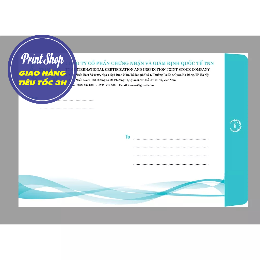 Phong bì đã in hoàn thiện