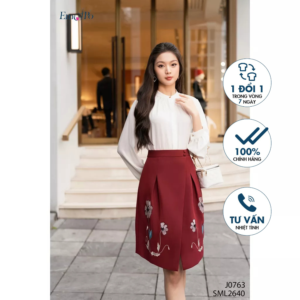 Juyp xòe ly bung vạt trồng thêu hoa trước EMSPO J0763