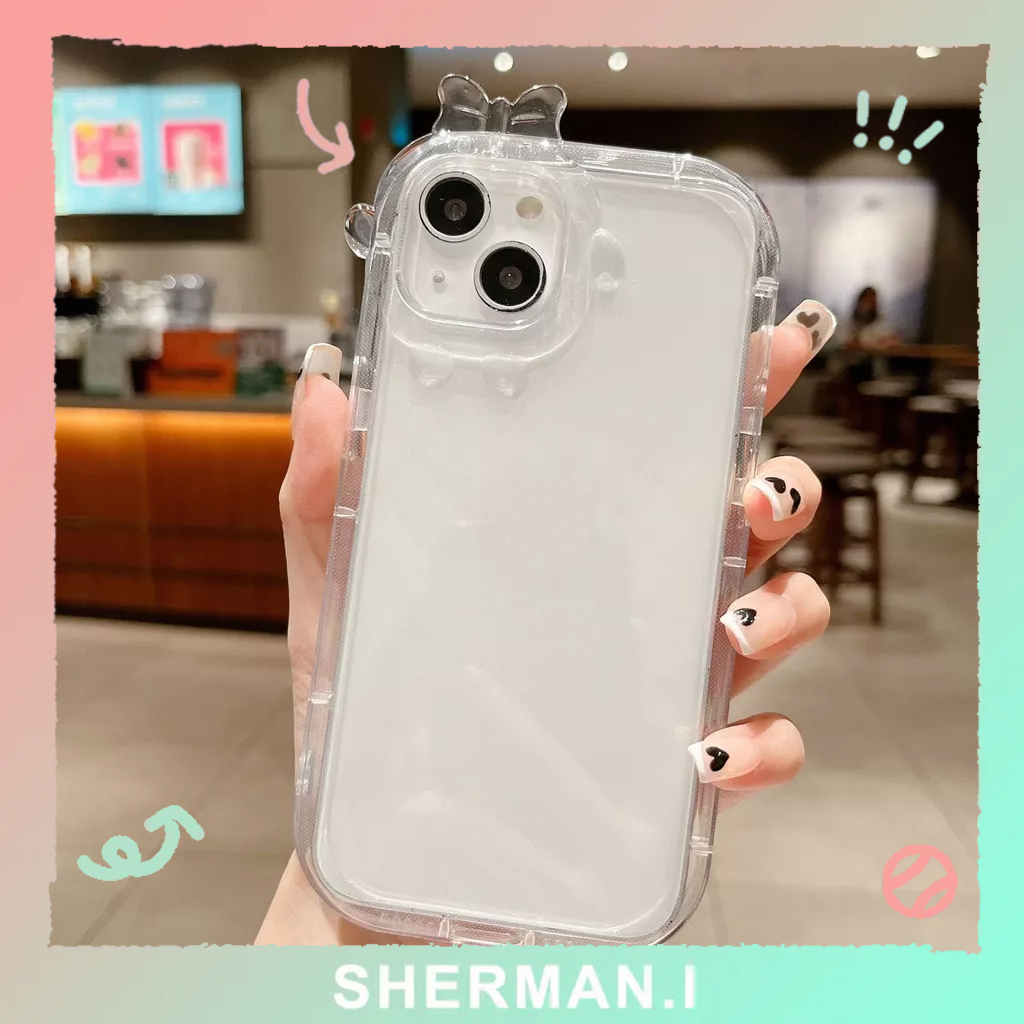 Ốp lưng iphone nơ camera hình vuông trong suốt 6/7/8Plus/Xsmax/11/12/13ProMax-SN