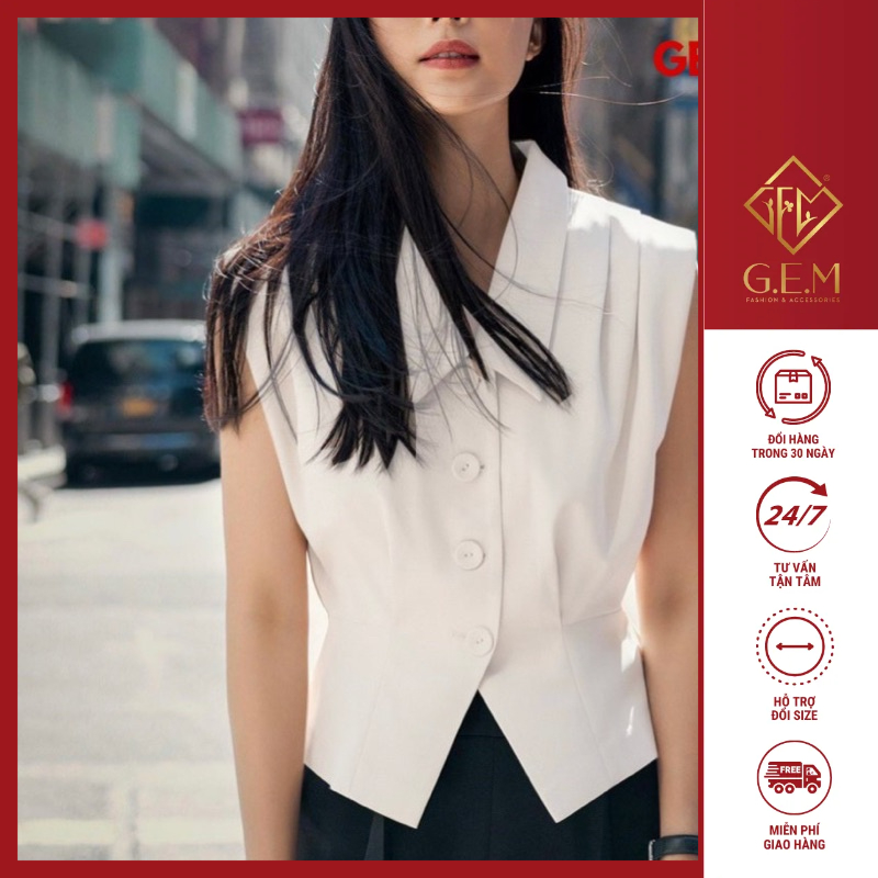 Áo sơ mi sát nách G519 CÓ BIGSIZE kiểu dáng độc lạ trẻ trung cho chị em công sở hay đi chơi - GEM Fashion