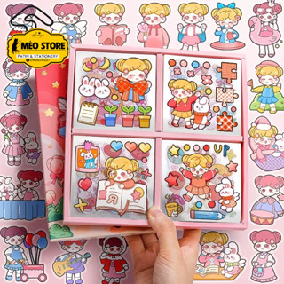 HỘP STICKER TRONG 100 TẤM  HÌNH DÁN NHIỀU HỌA TIẾT DỄ THƯƠNG