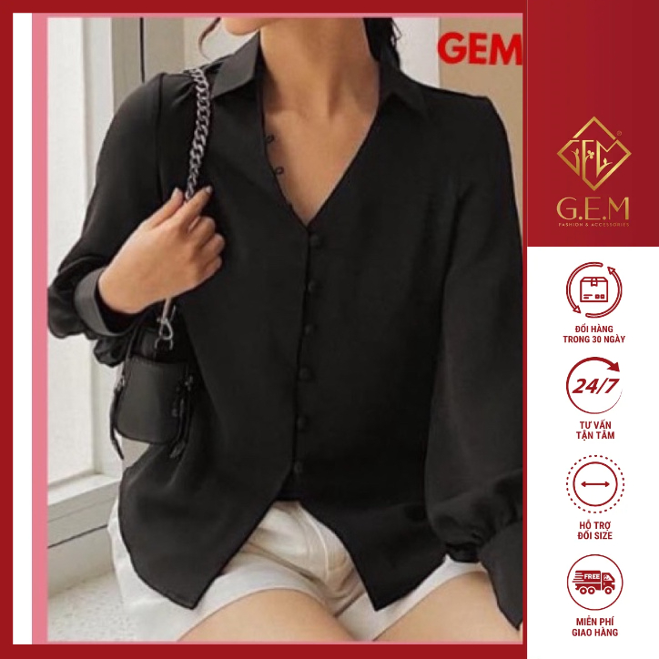 Áo sơ mi cúc G282 CÓ BIGSIZE chất lụa mềm mại, mặc mát có đủ size - GEM Fashion