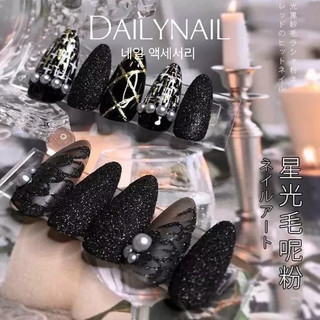 Nhũ rắc Nail Đen/Trắng