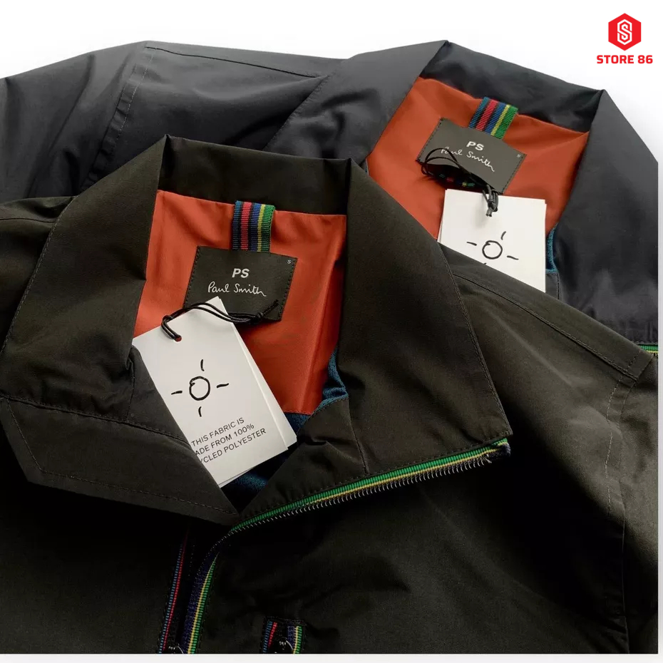 Áo khoác nam hàng hiệu Paul Smith sử dung vật liệu tái chế.