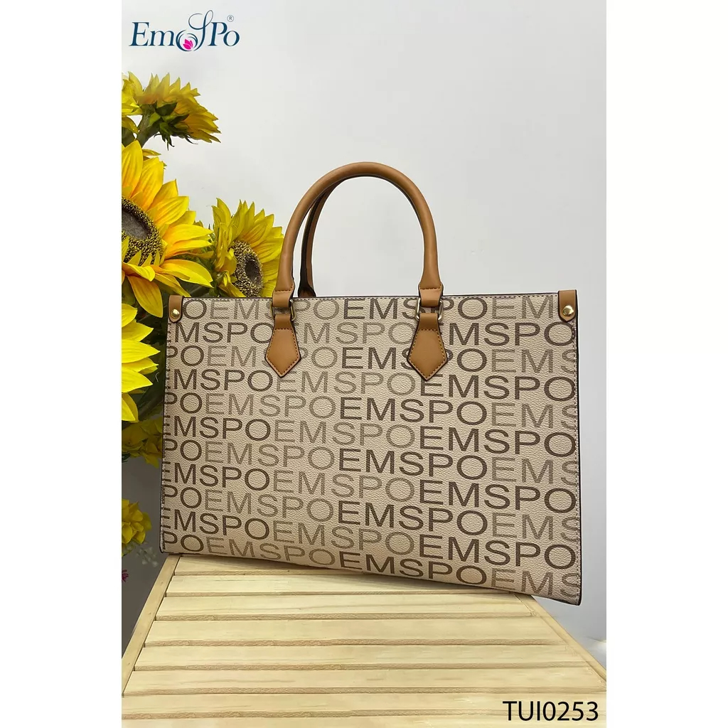 Túi da nữ công sở, 2 quai đeo, kéo khóa trên EMSPO TUI0253