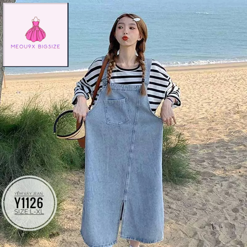 VÁY YẾM JEANS BIGSIZE CAO CẤP