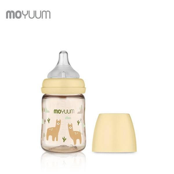 Bình sữa MOYUUM nhựa PPSU 170ml núm 0-3m phiên bản Lạc đà vàng