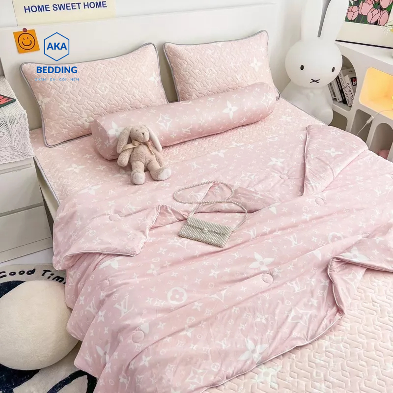 Set Chiếu Cao Su kết hợp Chăn Thun Lạnh cho mùa hè cực mát