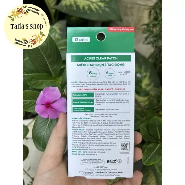 Hộp 12 miếng dán mụn Acnes Clear Patch