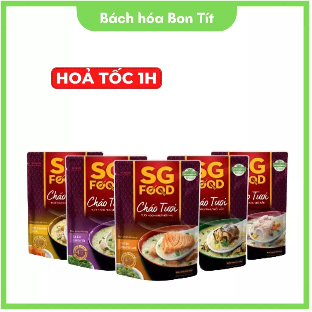 Cháo tươi SG Food ăn liền cho mọi lứa tuổi 240g, Cháo Tươi Sài Gòn Food, Cháo Dinh Dưỡng
