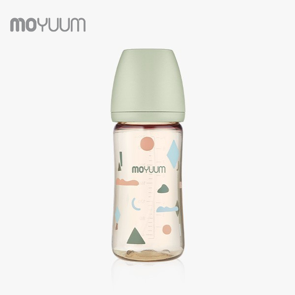 Bình sữa MOYUUM nhựa PPSU 270ml núm 2-5m phiên bản Mây xanh