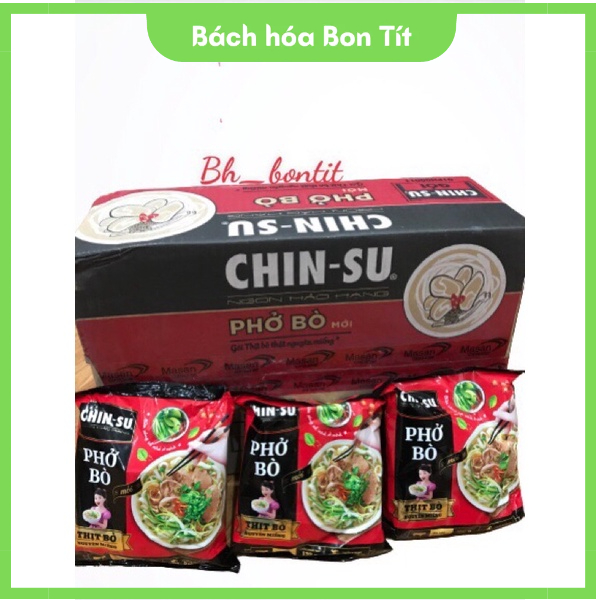 Phở Bò Chinsu Thịt Thật, Phở Gà, Miến Gà Hầm Măng, Bánh Đa Cua, Miến Sườn Sụn, Hủ Tiếu thùng 15 gói