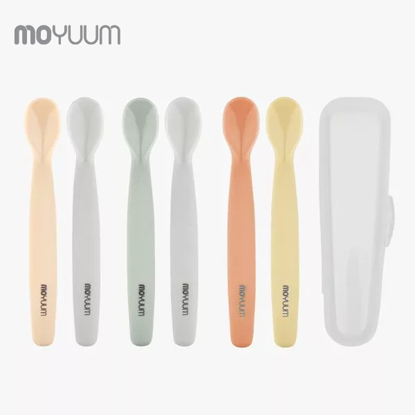 Muỗng ăn dặm MOYUUM silicone cao cấp cho bé từ 6m