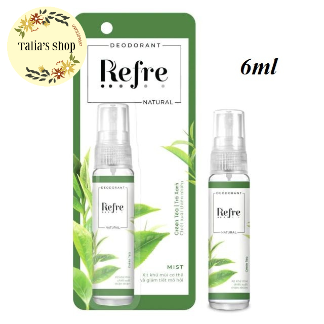 (6ml) Xịt khử mùi Refre trà xanh 6ml