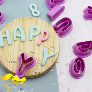 Bộ cutter chữ tím - tạo hình đất sét, fondant