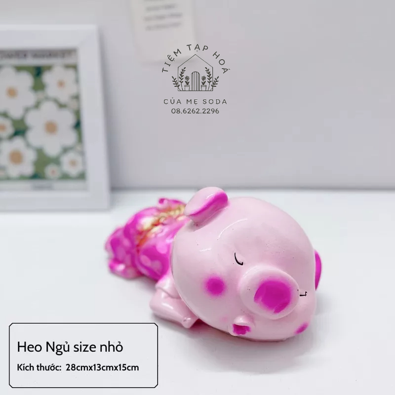 Heo cưng ngủ chibi dễ thương size mini lợn đất/ống tiết kiệm tiền trang trí quà tặng TIỆM MẸ SODA