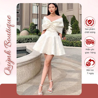 Đầm Dự Tiệc Sang Trọng Thanh Lịch - Váy Ôm Trễ Vai Nơ To Thời Trang Cao Cấp