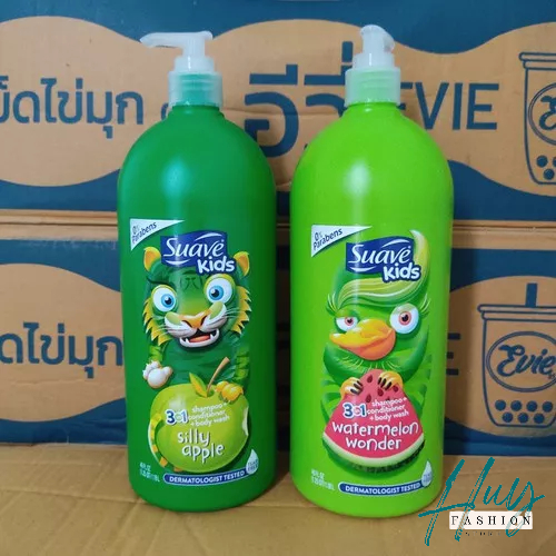 Sữa Tắm Gội Xả Cho Bé SUAVE KIDS 3 IN 1 Hương Táo/ Dưa Hấu 532ml/1.18L | Dầu tắm gội suave kid 2in1 hương dâu 532ml