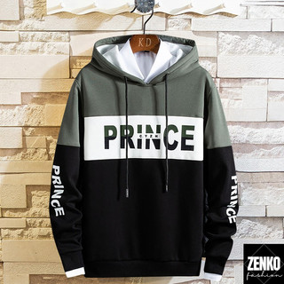 Áo Hoodie Nỉ Nam Nữ Mũ Trùm Đầu Họa Tiết Chữ PRINCE Phối Màu Sành Điệu Zenkonam MEN TOP 174 (Xanh rêu)