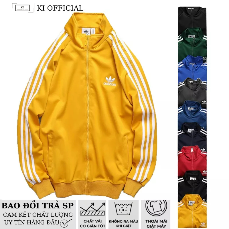 ÁO KHOÁC Thể Thao 3 sọc Nam Nữ màu Việt Nam xuất khẩu, chất poly 2 da cao cấp