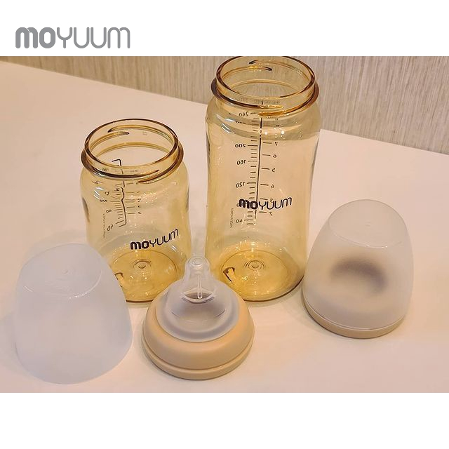 Combo Bình sữa MOYUUM nhựa PPSU 170ml (núm 0-3m) và 270ml ( núm 2-5m) phiên bản không họa tiết