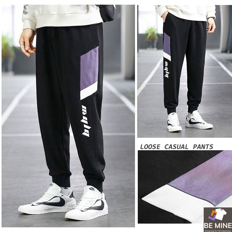 Quần Dài Nam Nữ Unisex Chất Vải Thun Dọc Tím Mula MQU076