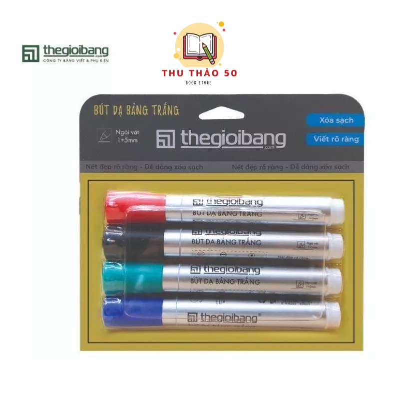 Bộ bút lông bảng 4 màu.