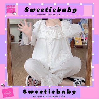 [ SẴN HỒNG CỘC ] BỘ ĐỒ MẶC NHÀ THÔ DÀI TAY BÈO NGỰC CÔNG CHÚA rẻ nhất shopee
